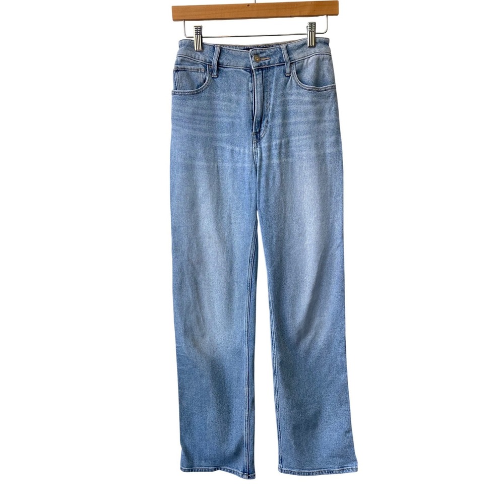 Hollister Ultra High-Rise Dad Jeans Light Size 24 0R‎ Straight Leg Slouchy Baggy